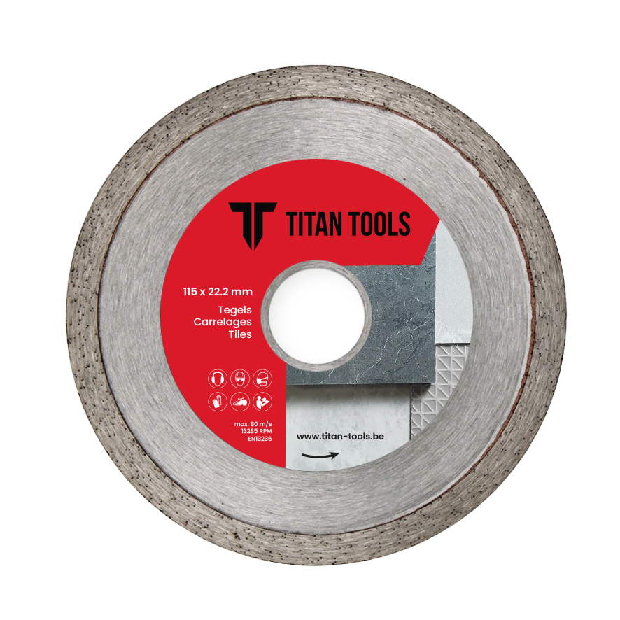 Titan Tools diamantschijf tegels van 115 x 22,2 mm voor nauwkeurig tegelwerk.
