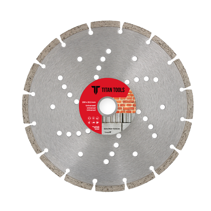 Titan Tools diamantschijf universeel van 230 mm met koelingsgaten