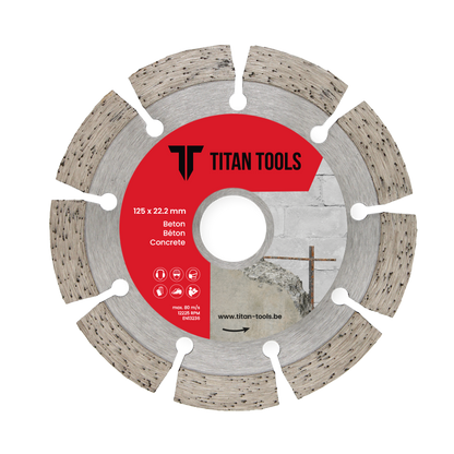 Titan Tools diamantschijf beton 125 mm voor het snijden van beton