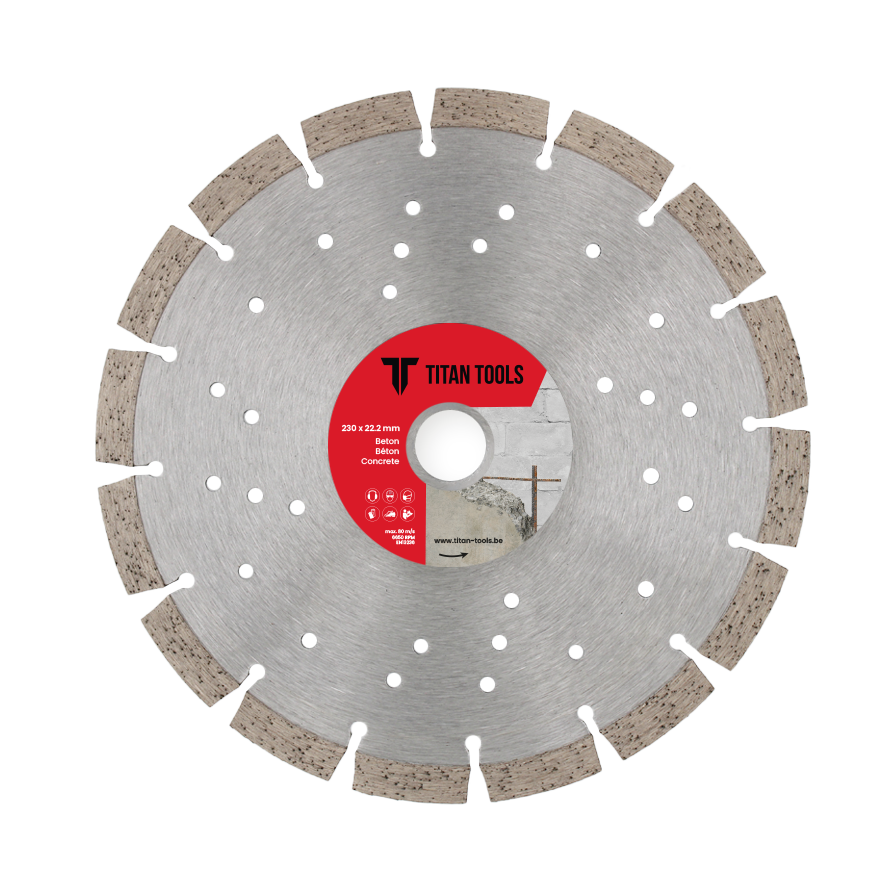 Titan Tools diamantschijf beton met 230 mm diameter voor het soepel snijden van beton