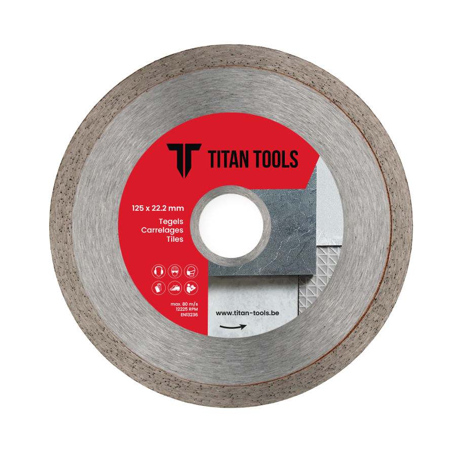 Titan Tools diamantschijf tegels van 125 x 22,2 mm voor nauwkeurig snijden van tegels