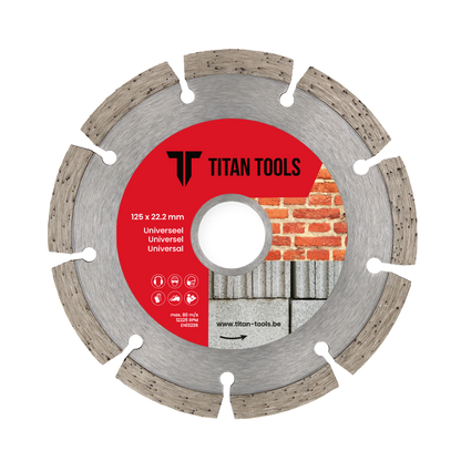 Titan Tools diamantschijf universeel van 125 x 22,2 mm voor veelzijdig gebruik
