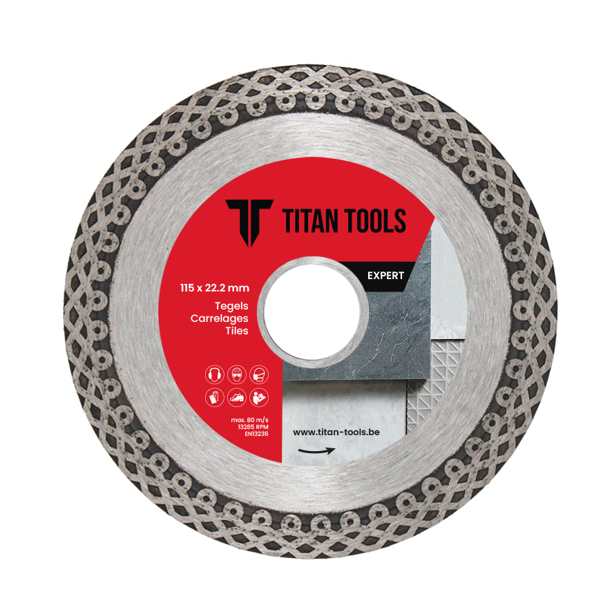 Titan Tools professionele diamantschijf tegels 115 x 22.2 mm voor nauwkeurig snijden van tegels