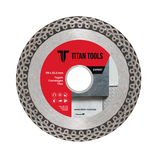 Titan Tools professionele diamantschijf tegels 115 x 22.2 mm voor nauwkeurig snijden van tegels