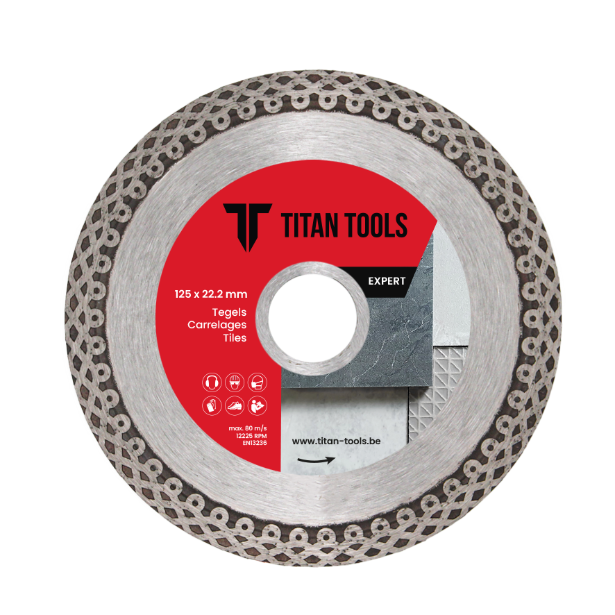 Titan Tools professionele diamantschijf tegels van 125 x 22,2 mm voor precisie snijden