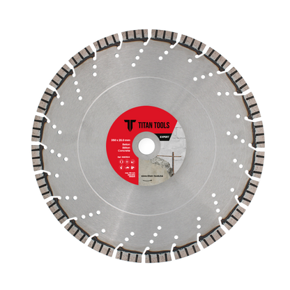 Titan Tools professionele diamantschijf beton 350 x 25.4 mm voor het zagen van beton
